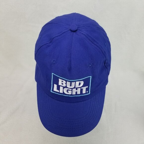 ✅Bud Light Blue Cap Lightweight Baseball Hat Adjustable Hook & Loop OSFA curved - Picture 3 of 8